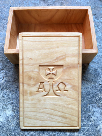 Handmade TAROT CARD BOX // Maple with carved lid