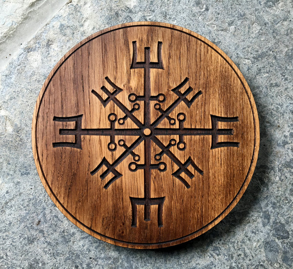 WHEEL OF HEKATE altar piece in solid oak (Jason Miller 'Protection & Reversal Magick)