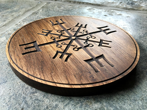 WHEEL OF HEKATE altar piece in solid oak (Jason Miller 'Protection & Reversal Magick)
