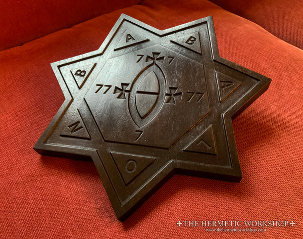 THE SEAL OF BABALON - Thelemic Altar Carving in Ebonised Black Walnut