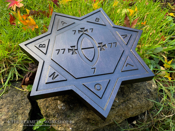 THE SEAL OF BABALON - Thelemic Altar Carving in Ebonised Black Walnut