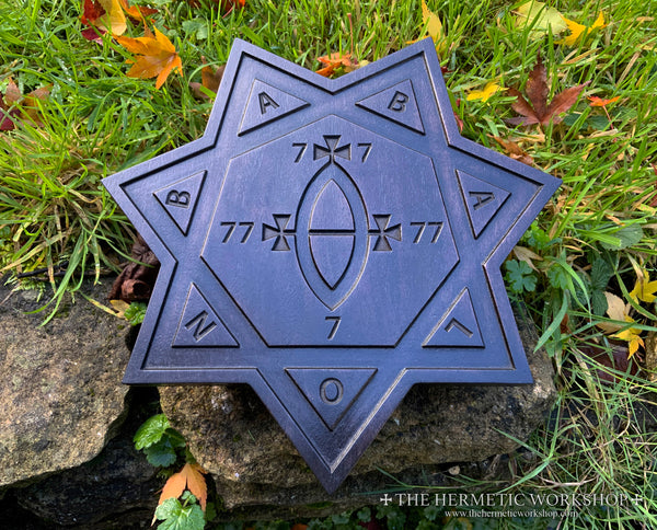 THE SEAL OF BABALON - Thelemic Altar Carving in Ebonised Black Walnut