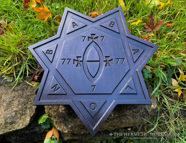 THE SEAL OF BABALON - Thelemic Altar Carving in Ebonised Black Walnut