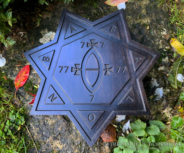 THE SEAL OF BABALON - Thelemic Altar Carving in Ebonised Black Walnut
