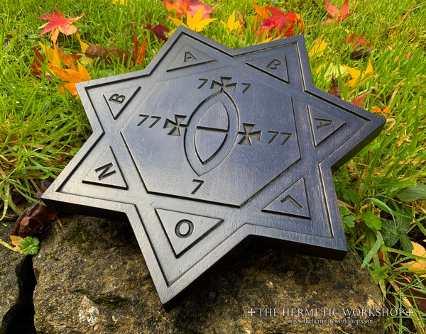 THE SEAL OF BABALON - Thelemic Altar Carving in Ebonised Black Walnut