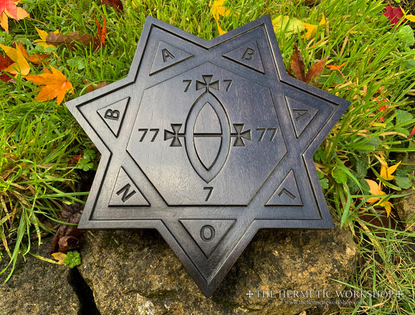 THE SEAL OF BABALON - Thelemic Altar Carving in Ebonised Black Walnut