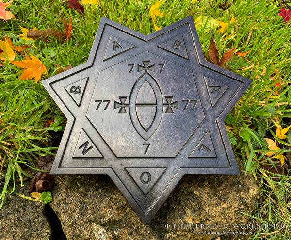 THE SEAL OF BABALON - Thelemic Altar Carving in Ebonised Black Walnut