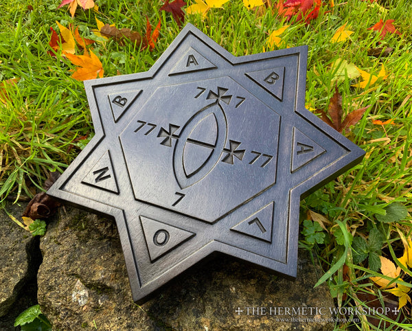 THE SEAL OF BABALON - Thelemic Altar Carving in Ebonised Black Walnut