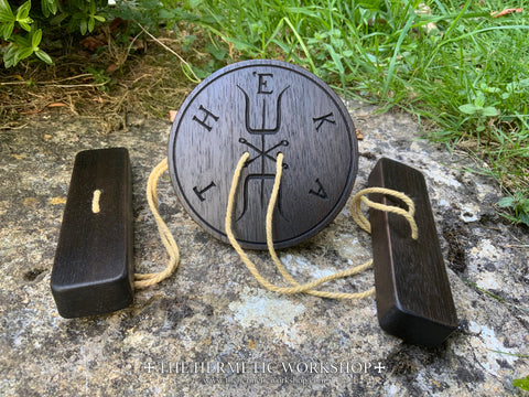 THE BLACK STROPHOLOS - Carved Iynx Wheel in Solid Ebonished Walnut (Hekate Spinning Wheel)