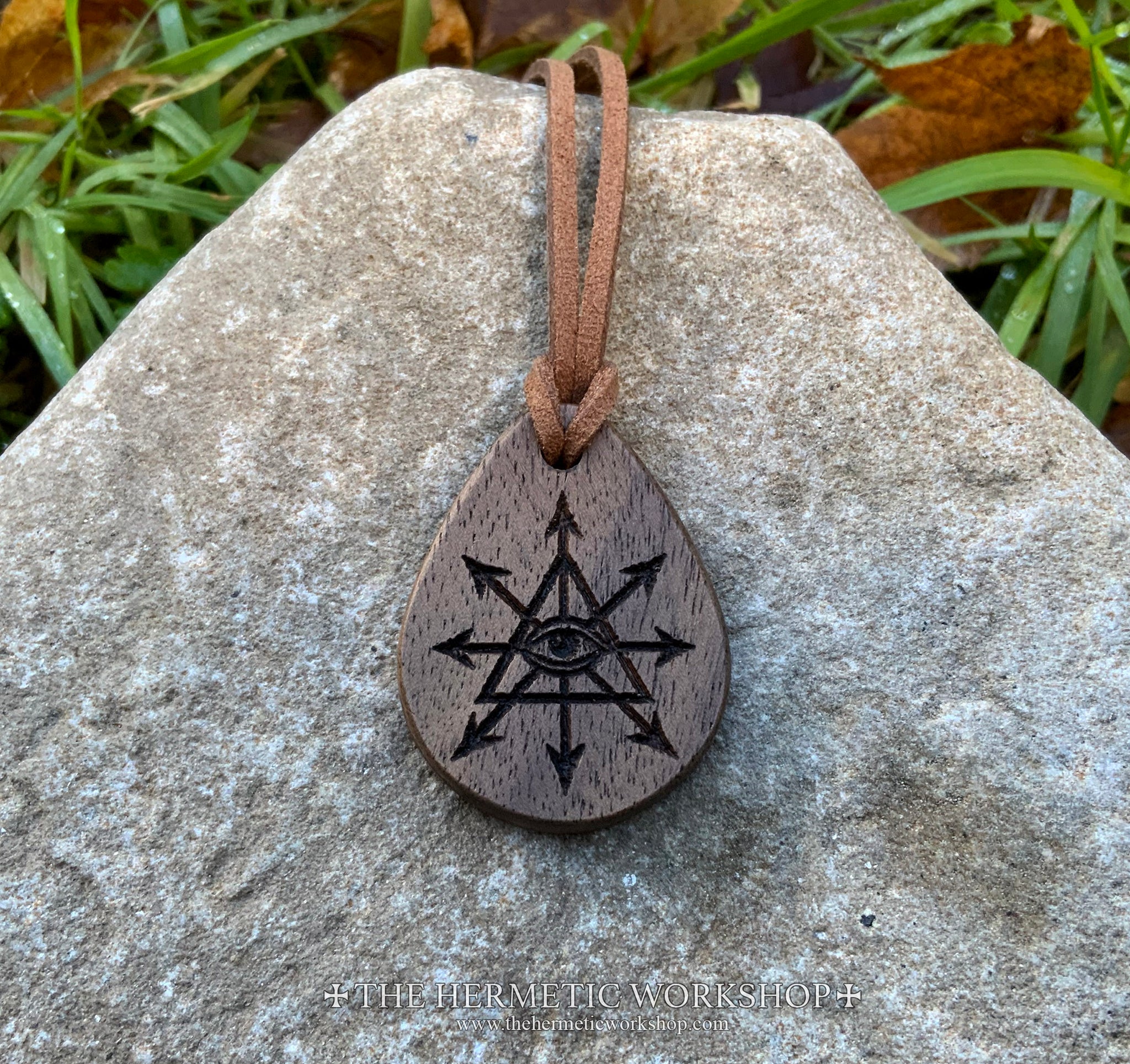CHAOS ILLUMINATION // Carved Wooden Talismanic Pendant