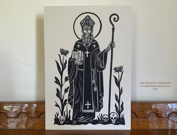 SAINT CYPRIAN OF ANTIOCH - Altar Icon. Art print. The Sorcerous Saint. Occult Art. Original artwork by The Hermetic Workshop.