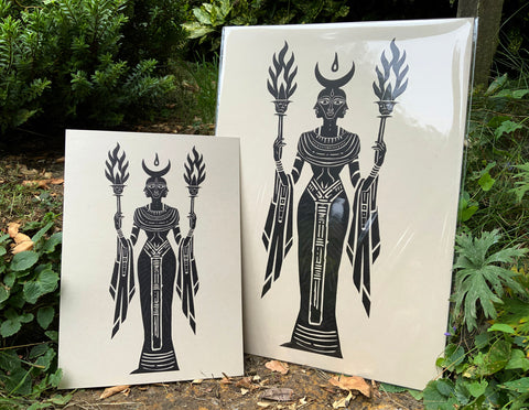 Back in Stock !! HEKATE - ALTAR ICON // Devotional Artwork Ikon Print Hecate Greek Pagan Goddess Witchcraft