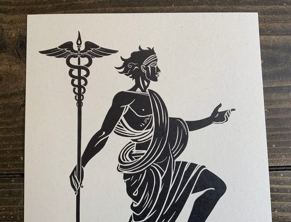 MERCURY / HERMES - Altar Icon. Roman  / Greek God. Altar Artwork. Art Print. Devotional Art. Original art by The Hermetic Workshop.