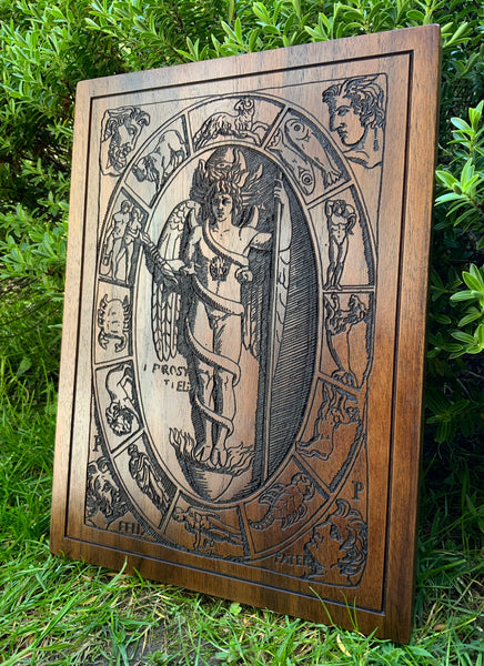 PHANES  - Orphic Deity Altar Ikon - Carved in Solid Walnut