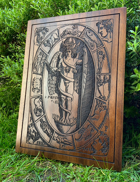 PHANES  - Orphic Deity Altar Ikon - Carved in Solid Walnut
