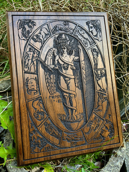 PHANES  - Orphic Deity Altar Ikon - Carved in Solid Walnut