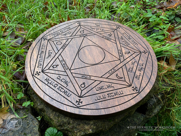 THE PLANETARY MAGIC TABLE OF PRACTICE  - Carved in Solid Walnut // Ceremonial Angel Magic
