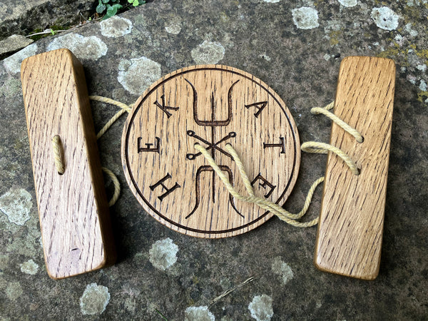 THE STROPHOLOS / IYNX WHEEL - Carved in Solid Oak (Hekate Spinning Wheel)