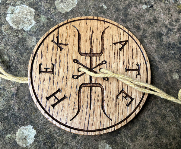 THE STROPHOLOS / IYNX WHEEL - Carved in Solid Oak (Hekate Spinning Wheel)