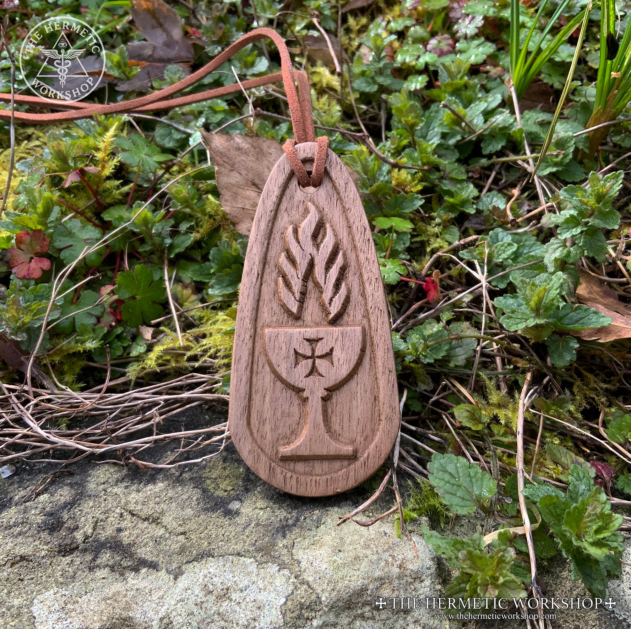 THE GREAT WORK - Talismanic Pendant carved in Walnut (Hermetic THE GREAT WORK - Talismanic Pendant carved in Walnut (Hermetic