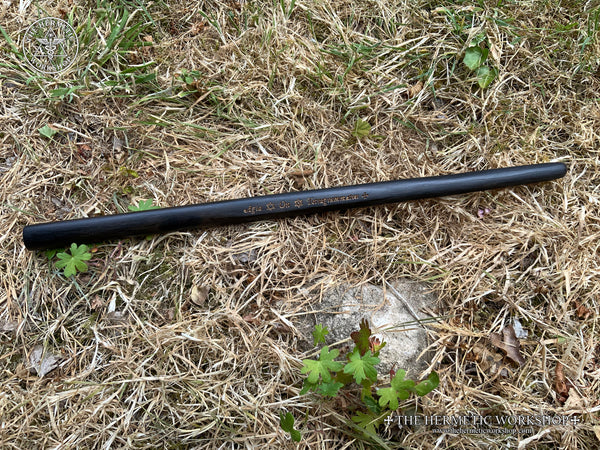 THE TRITHEMIUS EBONY WAND - Carved in solid Ebony & hand-painted in Gold