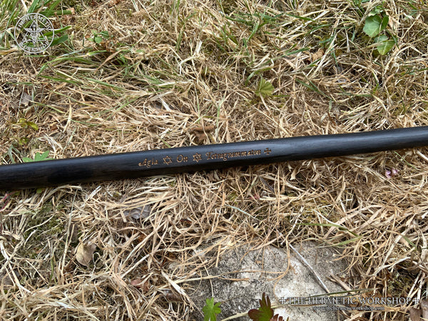 THE TRITHEMIUS EBONY WAND - Carved in solid Ebony & hand-painted in Gold