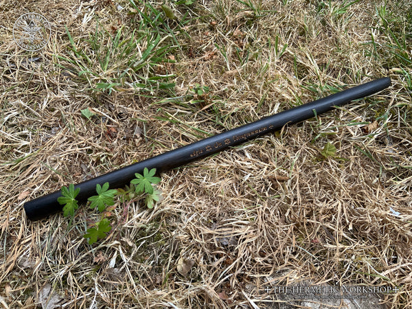 THE TRITHEMIUS EBONY WAND - Carved in solid Ebony & hand-painted in Gold