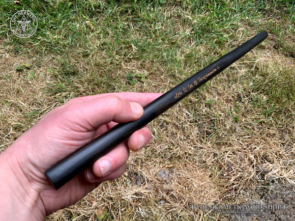 THE TRITHEMIUS EBONY WAND - Carved in solid Ebony & hand-painted in Gold