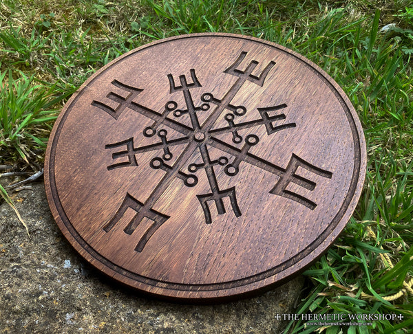 WHEEL OF HEKATE altar piece in solid oak (Jason Miller 'Protection & Reversal Magick)