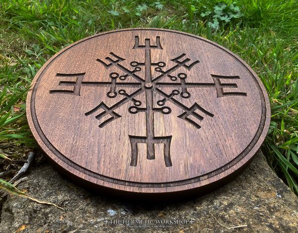 WHEEL OF HEKATE altar piece in solid oak (Jason Miller 'Protection & Reversal Magick)