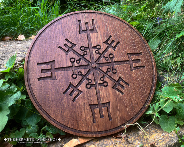 WHEEL OF HEKATE altar piece in solid oak (Jason Miller 'Protection & Reversal Magick)