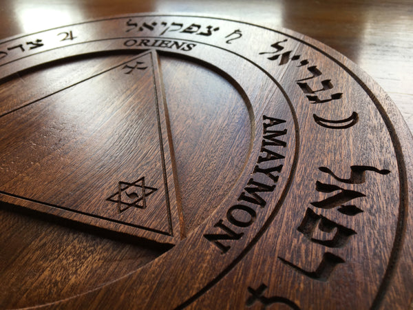 TRITHEMIUS' TABLE OF PRACTICE - Hardwood Scrying Table / Conjuration Circle