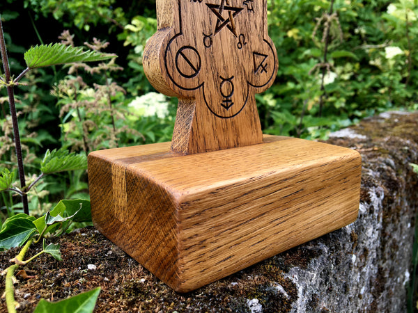 STANDING ROSE CROSS - Carved in solid oak (Hermetic Altar Piece)