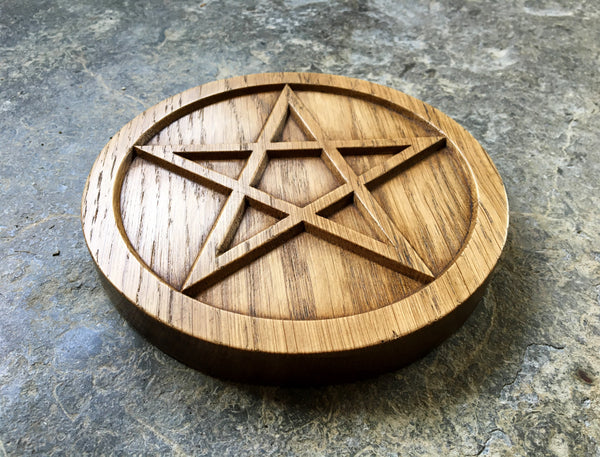 ALTAR PENTACLE - Carved in Solid Oak