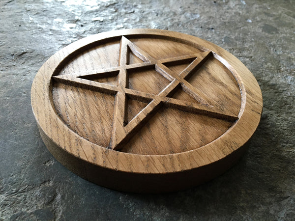 ALTAR PENTACLE - Carved in Solid Oak