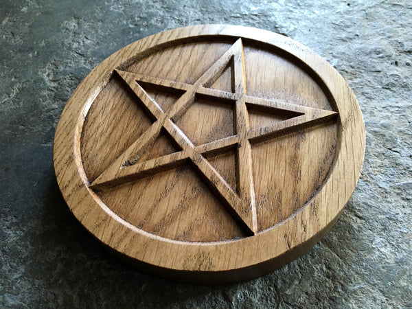 ALTAR PENTACLE - Carved in Solid Oak