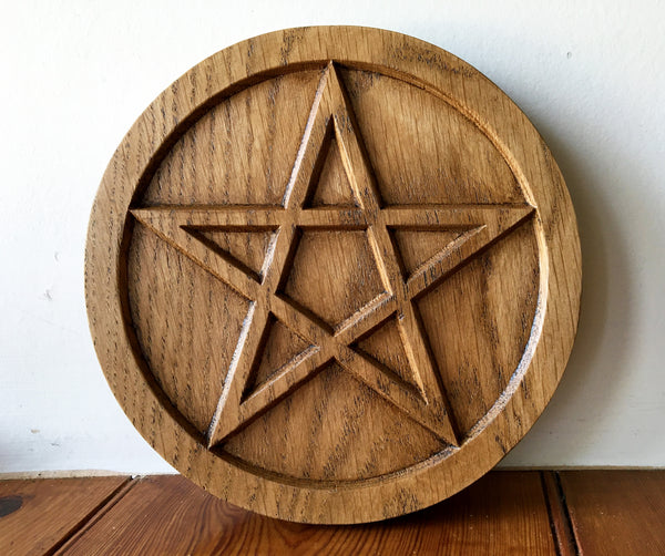 ALTAR PENTACLE - Carved in Solid Oak