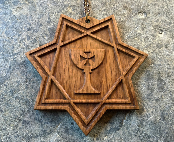 CEREMONIAL MAGIC LAMEN - Carved in solid oak
