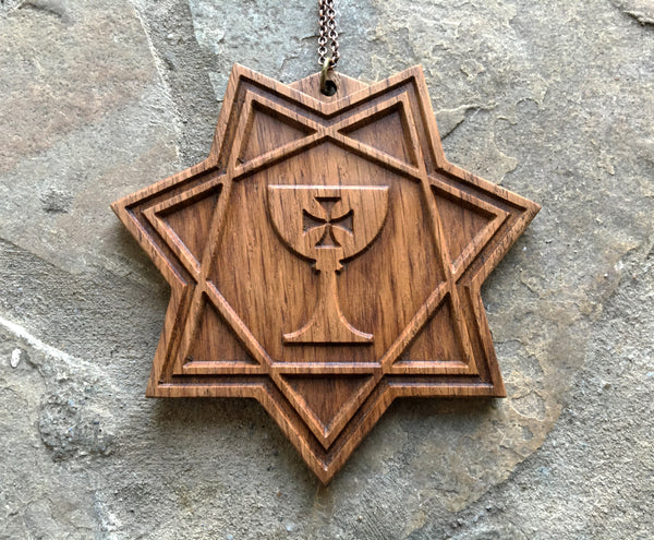 CEREMONIAL MAGIC LAMEN - Carved in solid oak