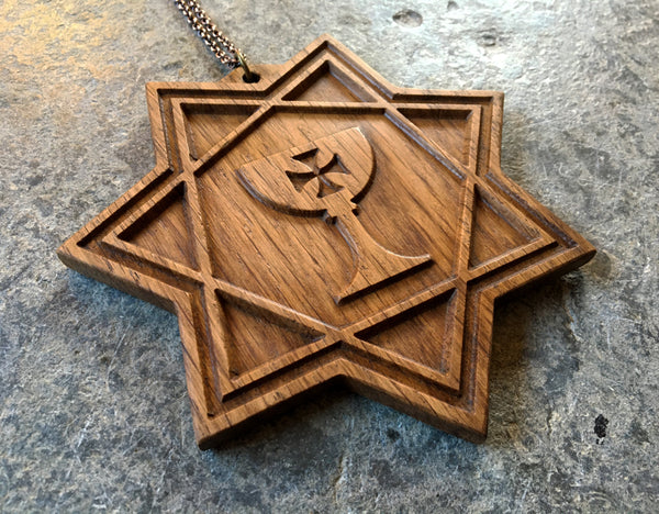 CEREMONIAL MAGIC LAMEN - Carved in solid oak