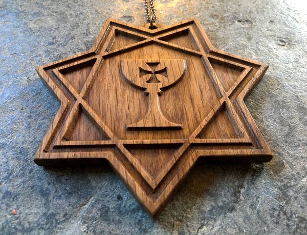 CEREMONIAL MAGIC LAMEN - Carved in solid oak