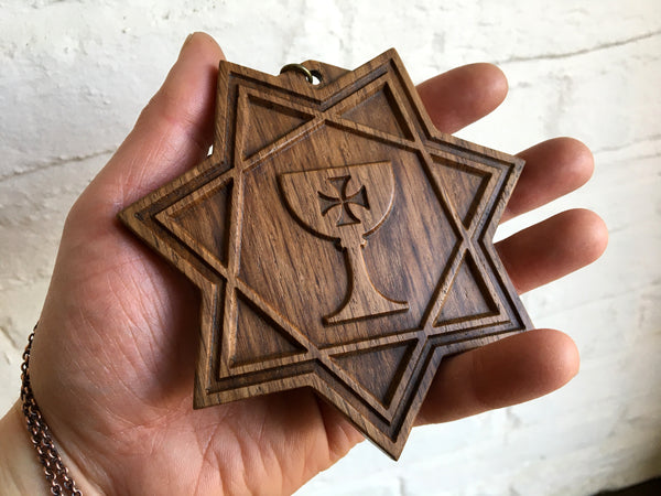 CEREMONIAL MAGIC LAMEN - Carved in solid oak