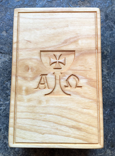 Handmade TAROT CARD BOX // Maple with carved lid