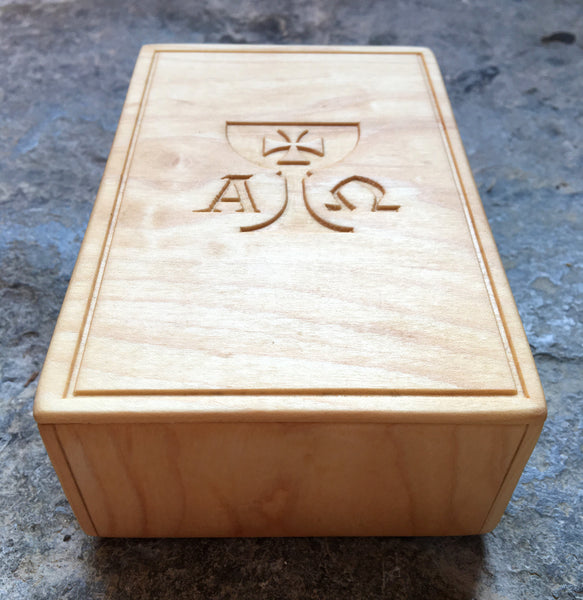 Handmade TAROT CARD BOX // Maple with carved lid