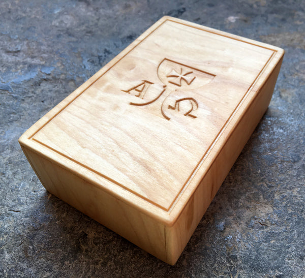 Handmade TAROT CARD BOX // Maple with carved lid
