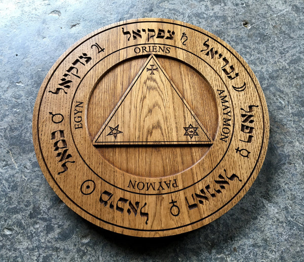 TRITHEMIUS' TABLE OF PRACTICE - Hardwood Scrying Table / Conjuration Circle