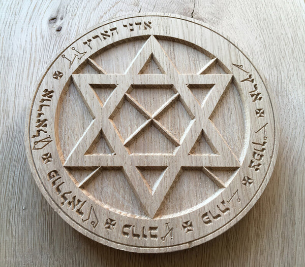 THE GOLDEN DAWN EARTH PENTACLE - Carved in Solid Oak (Various Options)