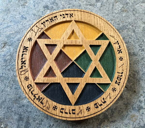 THE GOLDEN DAWN EARTH PENTACLE - Carved in Solid Oak (Various Options)